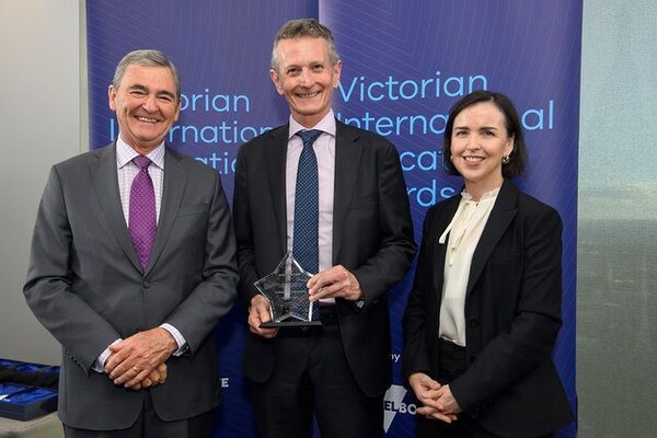 Hon. John Brumby AO, Vice-Chancellor Professor Duncan Bentley and Department Secretary Danni Jarrett.